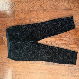 Alfani Black Floral Jacquard Ankle Pants Women’s 14W